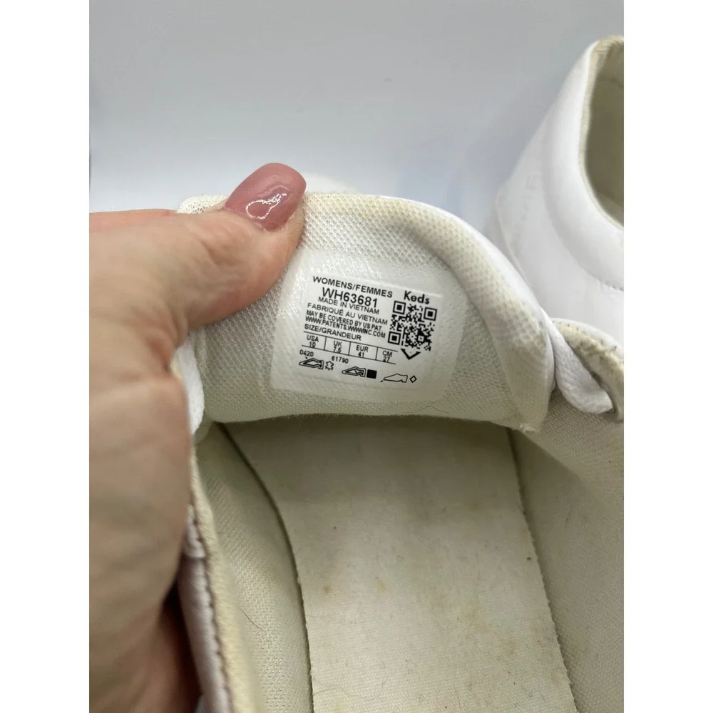 Keds Women's White Leather Dream Foam Sneakers Comfort Low‎ Top Shoes